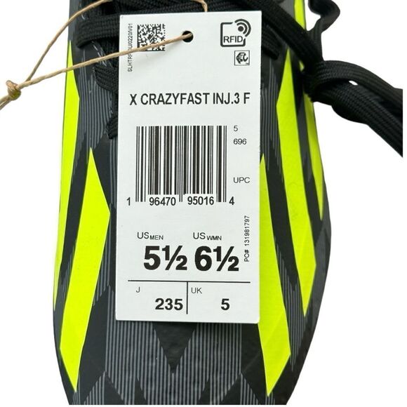 Adidas X Crazyfast.3 FG Soccer Cleats Black Yellow Men 5.5 Women 6.5 IG0758 NIB main image 7